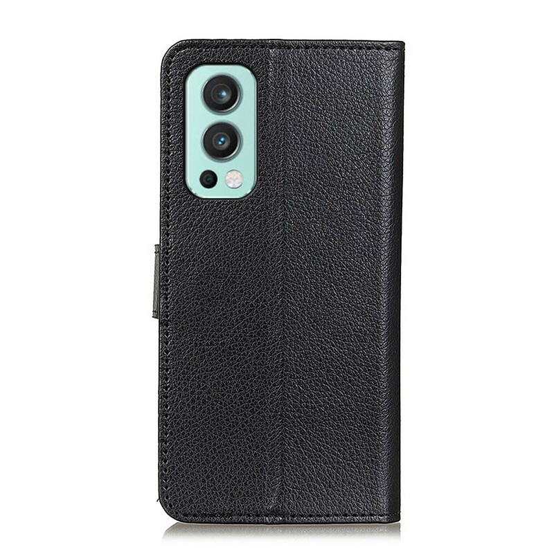 Housse OnePlus Nord 2 5G Simili Cuir Litchi