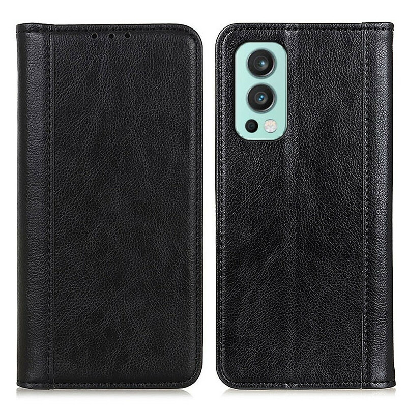 Flip Cover OnePlus Nord 2 5G Version Cuir Litchi Fendu