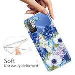 Coque Xiaomi Redmi Note 10 5G / Poco M3 Pro 5G Fleurs Bleues Aquarelle