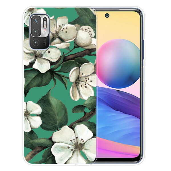 Coque Xiaomi Redmi Note 10 5G / Poco M3 Pro 5G Fleurs Blanches Peintes