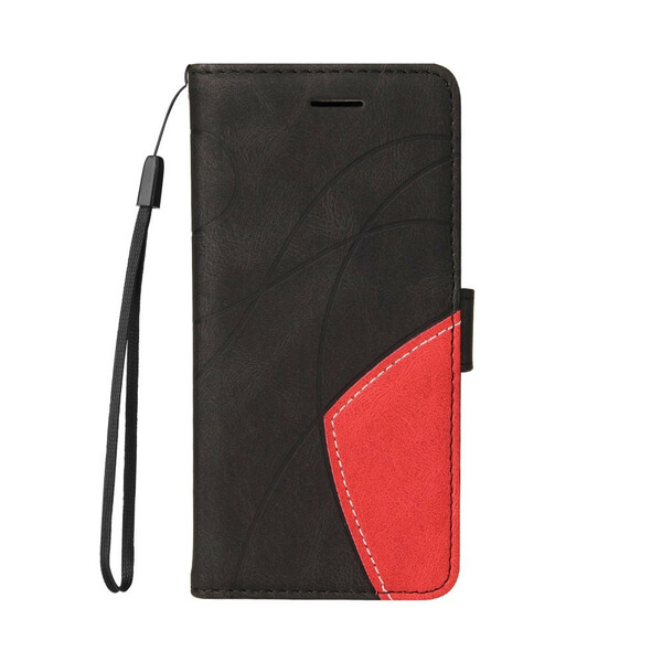 Housse iPhone 12 Mini Simili Cuir Bicolore Design