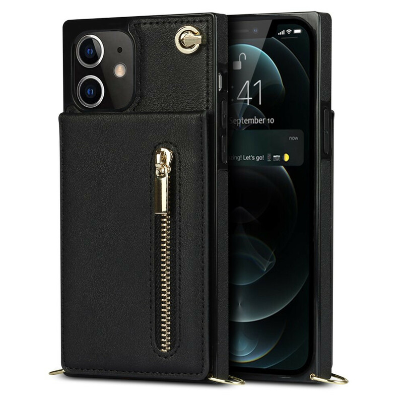 Coque iPhone 12 Mini Bandoulière Porte-cartes