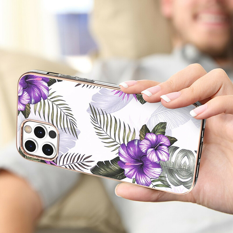 Coque iPhone 12 / 12 Pro Fleurs Violettes