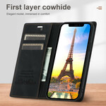 Flip Cover iPhone 12  / 12 Pro Effet Cuir Couture