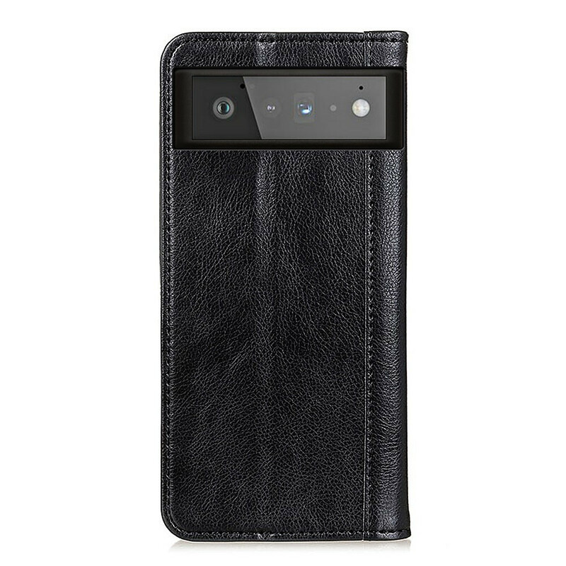 Flip Cover Google Pixel 6 Version Coloré Cuir Fendu