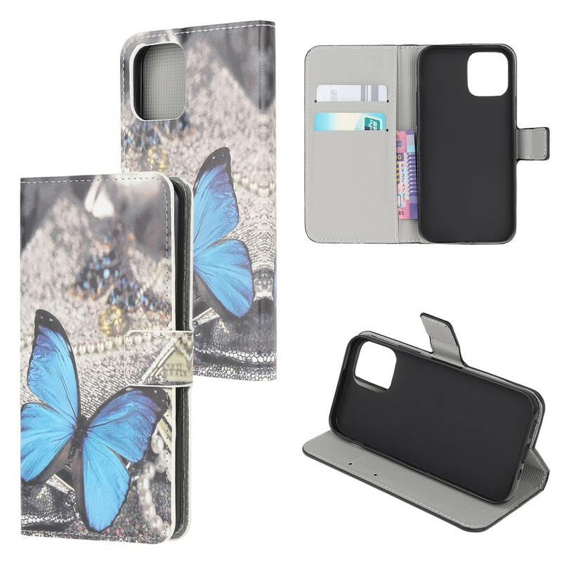 Housse iPhone 13 Mini Papillon Bleu