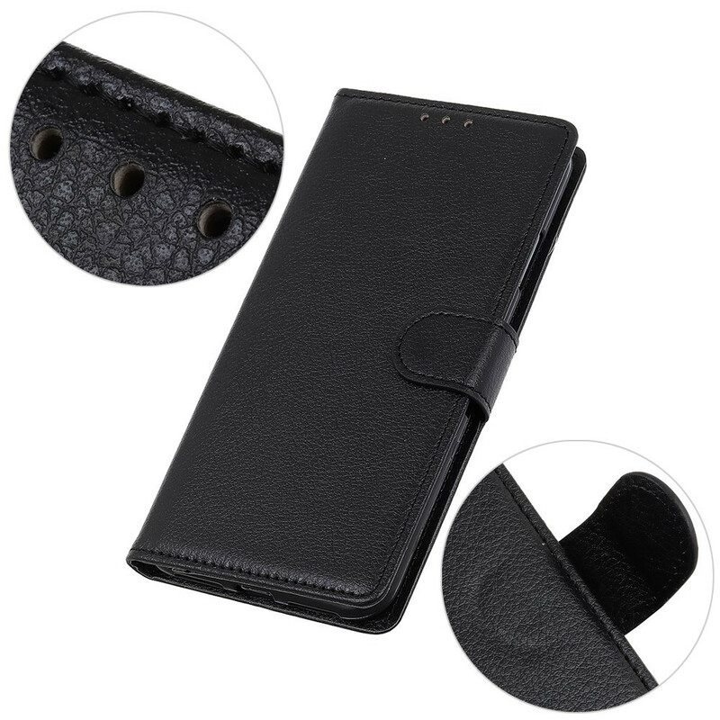 Housse iPhone 13 Mini Simili Cuir Litchi Traditionnel