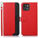 Housse iPhone 13 Mini Style Litchi RFID KHAZNEH