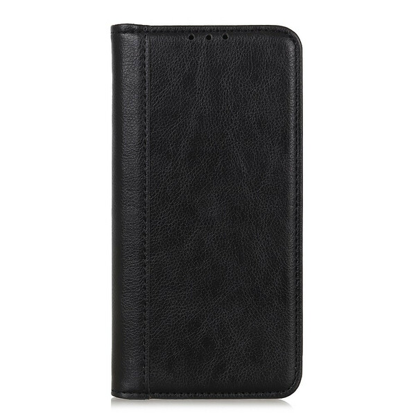 Flip Cover iPhone 13 Mini Cuir Litchi Fendu Élégance