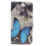 Housse Samsung Galaxy A3 2017 Papillon Bleu