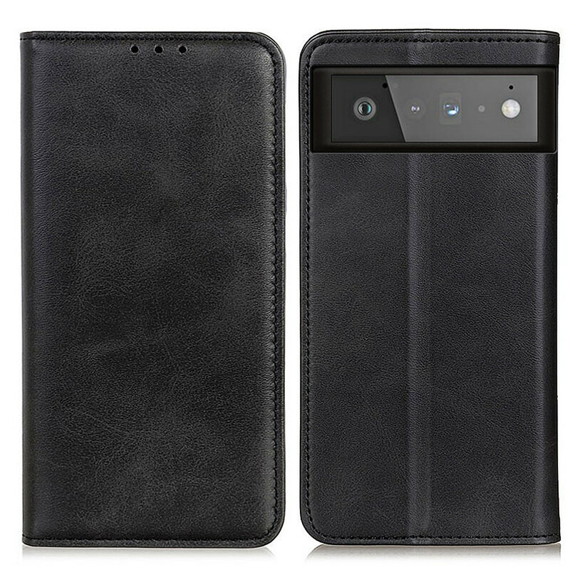 Flip Cover Google Pixel 6 Cuir Fendu Mat