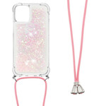 Coque iPhone 13 Mini Paillettes avec Cordon