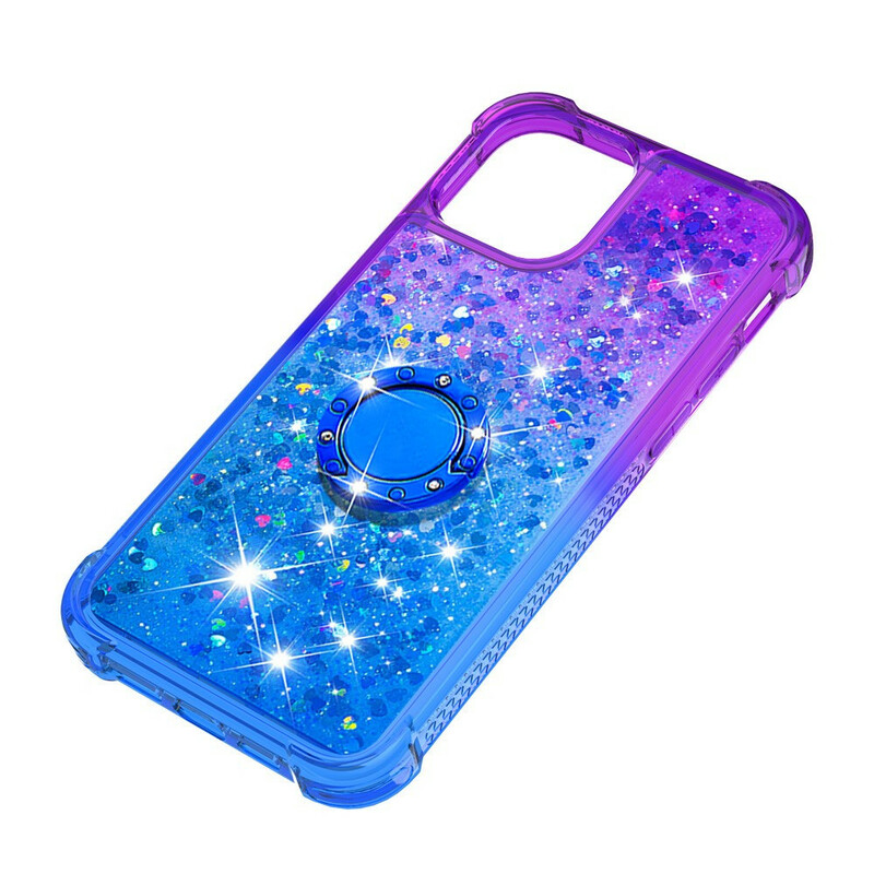 Coque iPhone 13 Mini Paillettes Anneau-Support