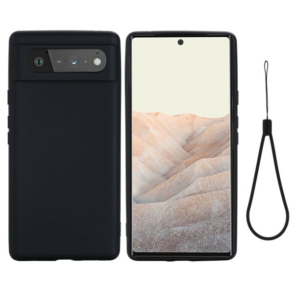 Coque Google Pixel 6 Silicone Liquide Avec Lanière