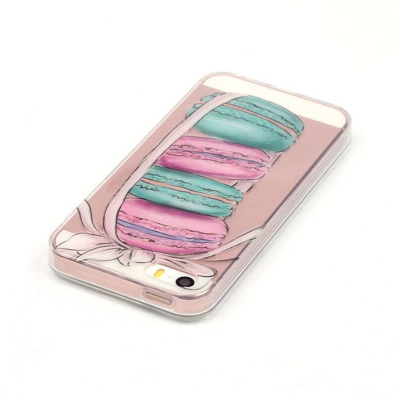 Coque iPhone SE/5/5S Transparente Macarons Gourmands