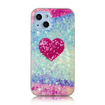 Coque iPhone 13 Mini Marbre Paillettes