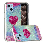 Coque iPhone 13 Mini Marbre Paillettes