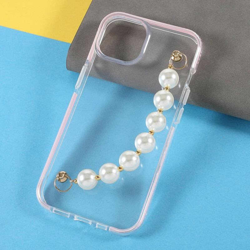 Coque iPhone 13 Mini Silicone Bracelet Perles