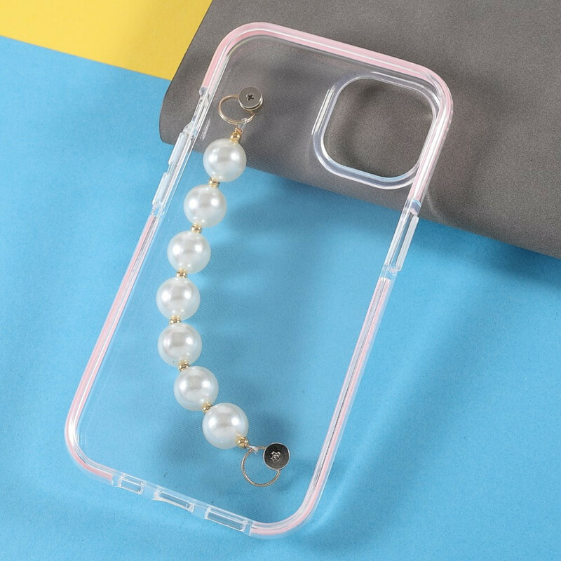 Coque iPhone 13 Mini Silicone Bracelet Perles