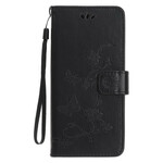 Housse iPhone 13 Mini Papillons et Fleurs à Lanière