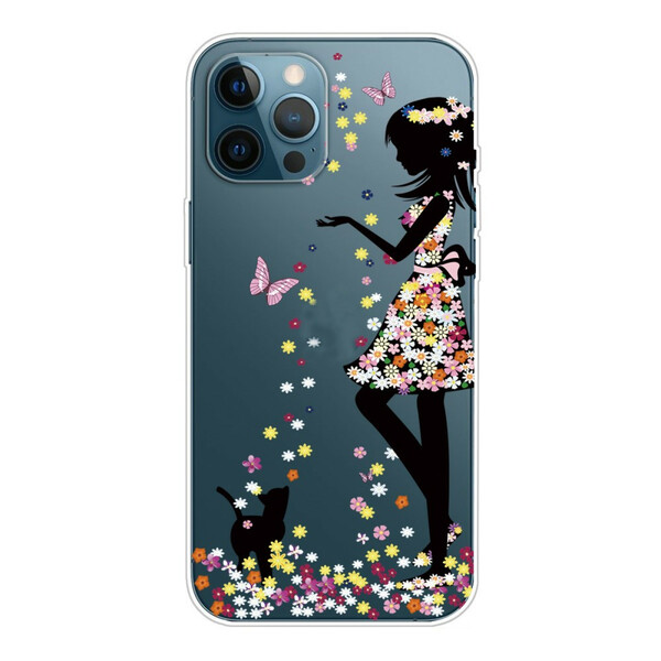 Coque iPhone 13 Pro Max Jeune Fille Fleurie