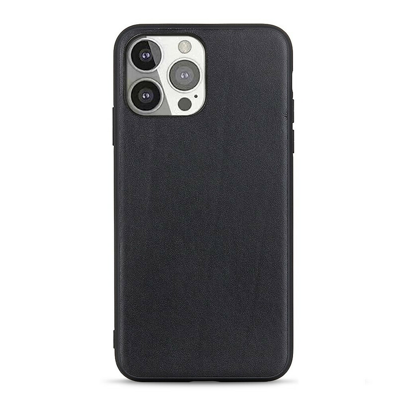 Coque iPhone 13 Pro Véritable Cuir Litchi