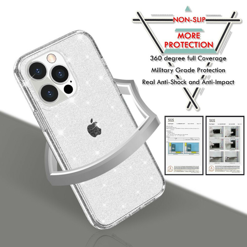 Coque iPhone 12 Pro Transparente Paillettes