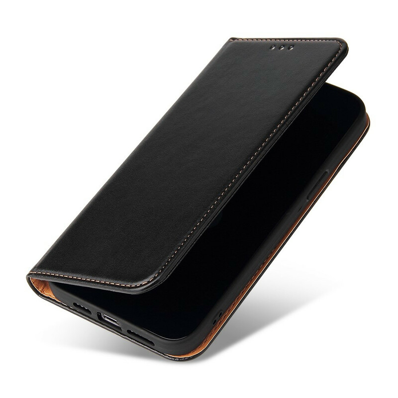 Flip Cover iPhone 13 Pro Simili Cuir Sobriété