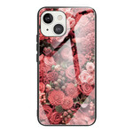 Coque iPhone 13 Verre trempé Fleurs Roses