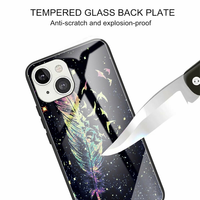 Coque iPhone 13 Verre Trempé Plume