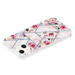 Coque iPhone 13 Marbrée Fleurs