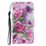 Housse iPhone 13 Papillons et Tulipes