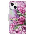 Housse iPhone 13 Papillons et Tulipes