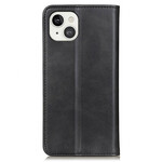 Flip Cover iPhone 13 Cuir Litchi Fendu