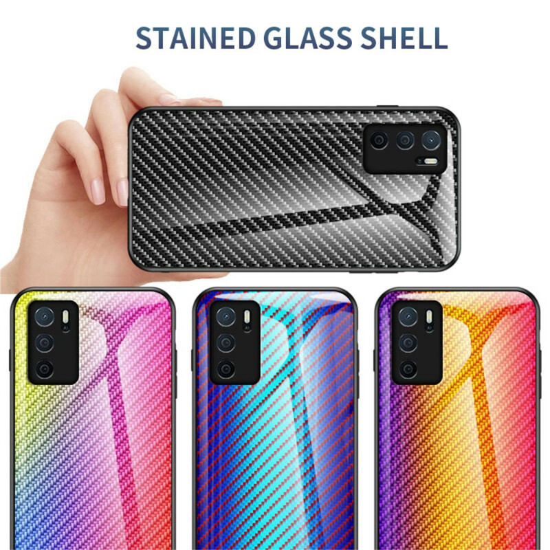 Coque Oppo A16 / A16s Verre Trempé Fibre Carbone