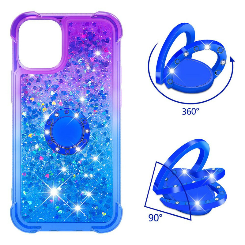 Coque iPhone 13 Paillettes Anneau-Support