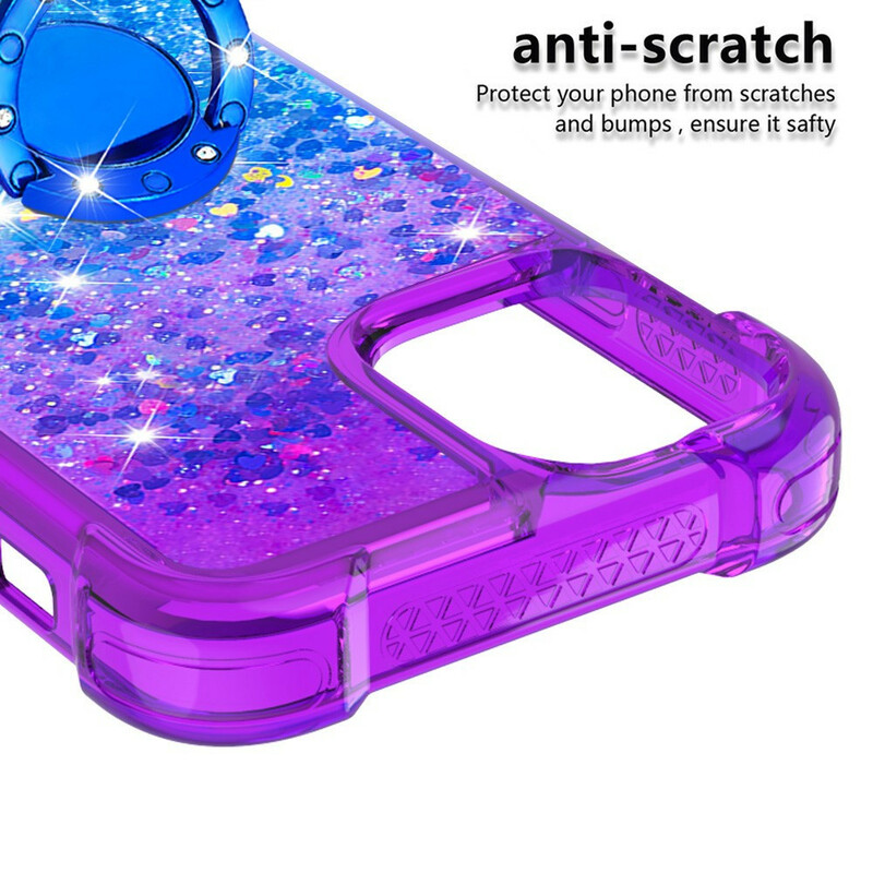 Coque iPhone 13 Paillettes Anneau-Support