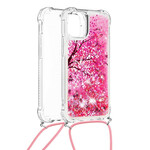 Coque iPhone 13 à Cordon Paillettes Arbre