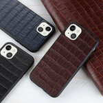 Coque iPhone 13 Véritable Cuir Texture Crocodile