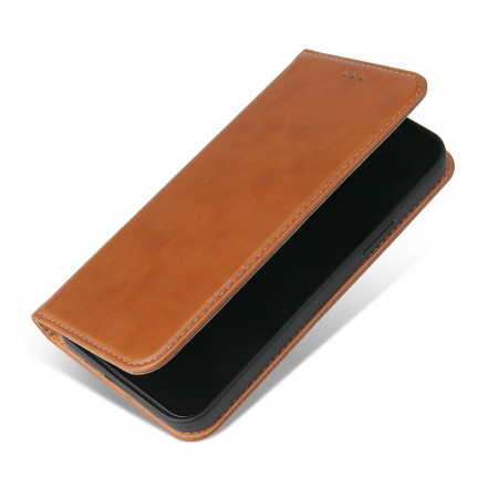 Flip Cover iPhone 13 Texture Cuir