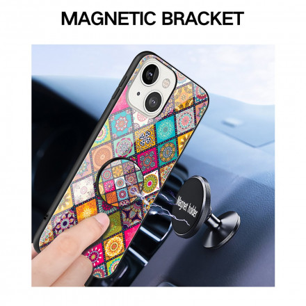 Coque iPhone 13 Support Magnétique Patchwork