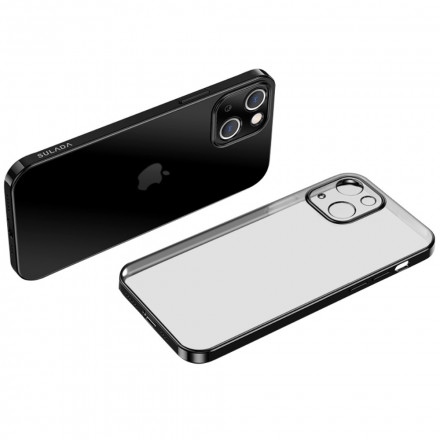 Coque iPhone 13 Transparente Rebords Style Métal SULADA