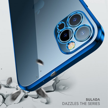 Coque iPhone 13 Transparente Rebords Style Métal SULADA