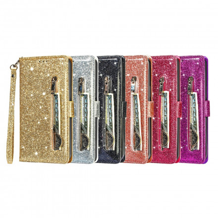 Housse iPhone 13 Porte-Monnaie Paillettes