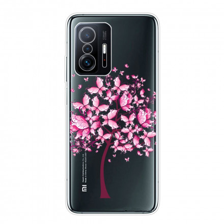 Coque Xiaomi 11T Transparente Arbre à Papillon