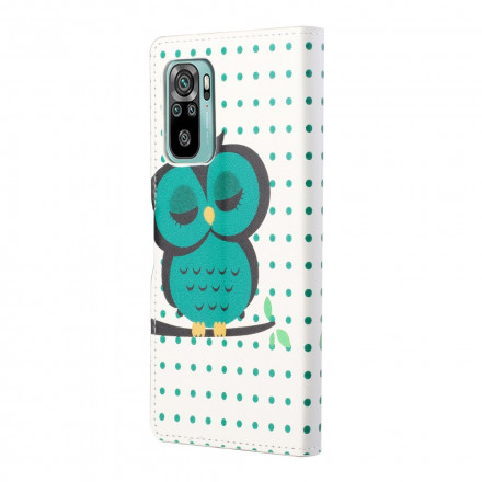 Housse Xiaomi Redmi 10 Hibou Endormi à Lanière