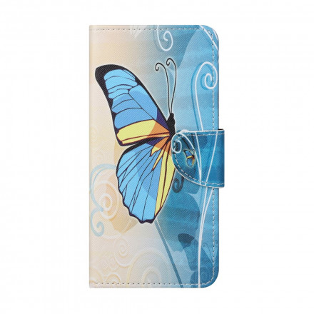 Housse Xiaomi Redmi 10 Papillon Bleu et Jaune