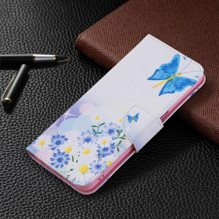 Housse Oppo A54 5G / A74 5G Papillons et Fleurs Peints