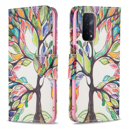 Housse Oppo A54 5G / A74 5G Arbre Coloré