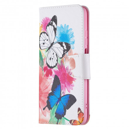 Housse Xiaomi Redmi 10 Papillons et Fleurs Peints